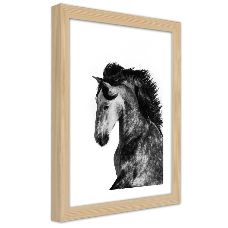⁨Natural frame poster, Wild steed (Size 30x45)⁩ at Wasserman.eu