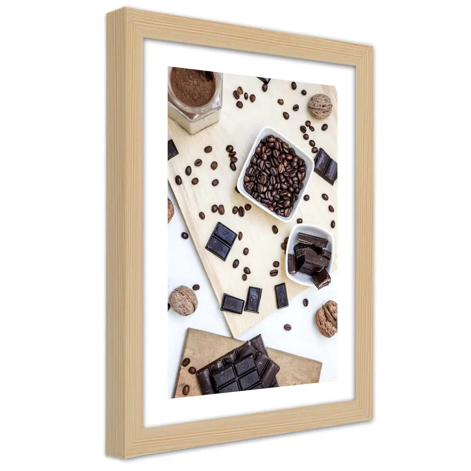 ⁨Natural frame poster, Coffee mess (Size 20x30)⁩ at Wasserman.eu