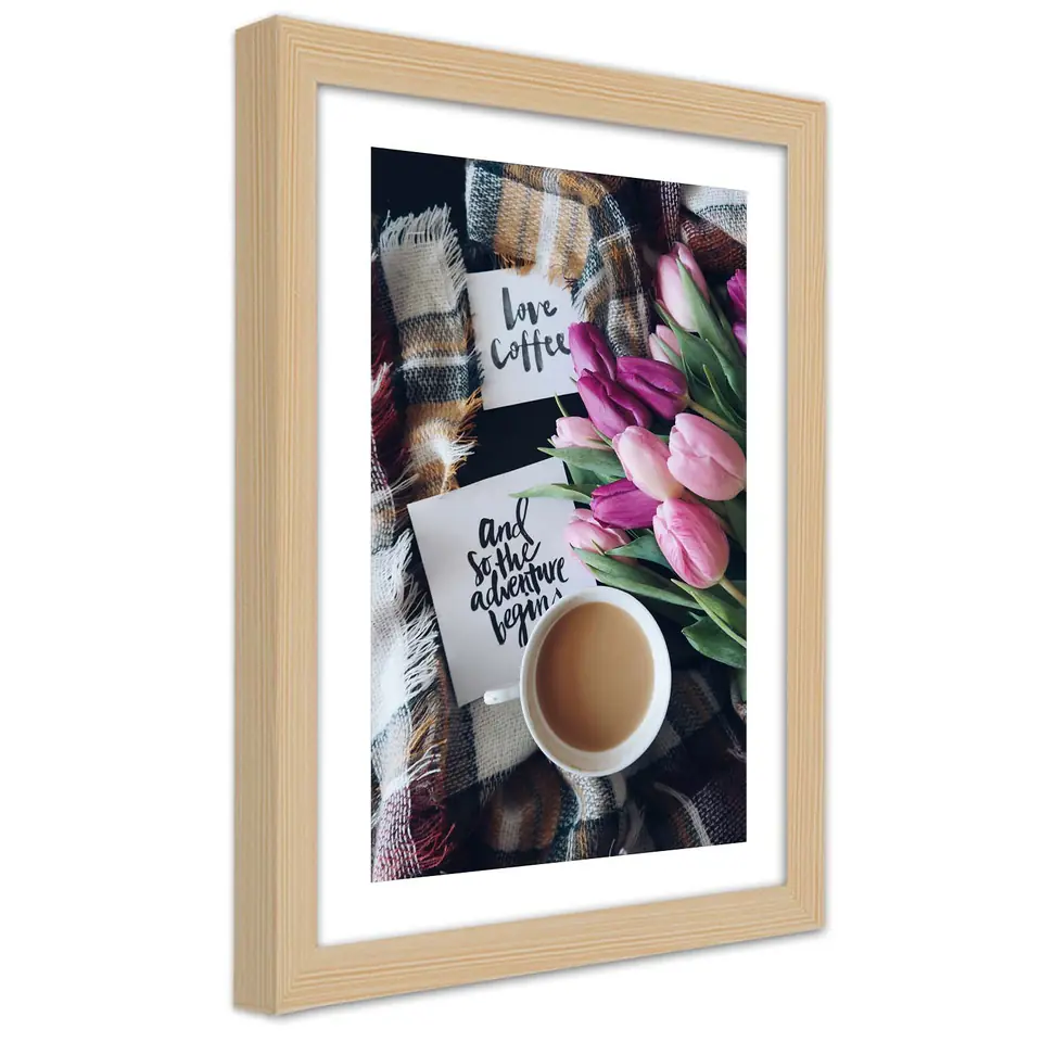 ⁨Natural Frame Poster, Coffee Morning (Size 60x90)⁩ at Wasserman.eu