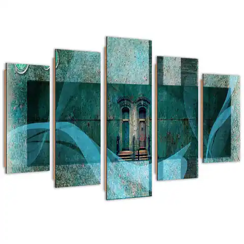 ⁨Five-part image Deco Panel, Mysterious Window (Size 150x100)⁩ at Wasserman.eu