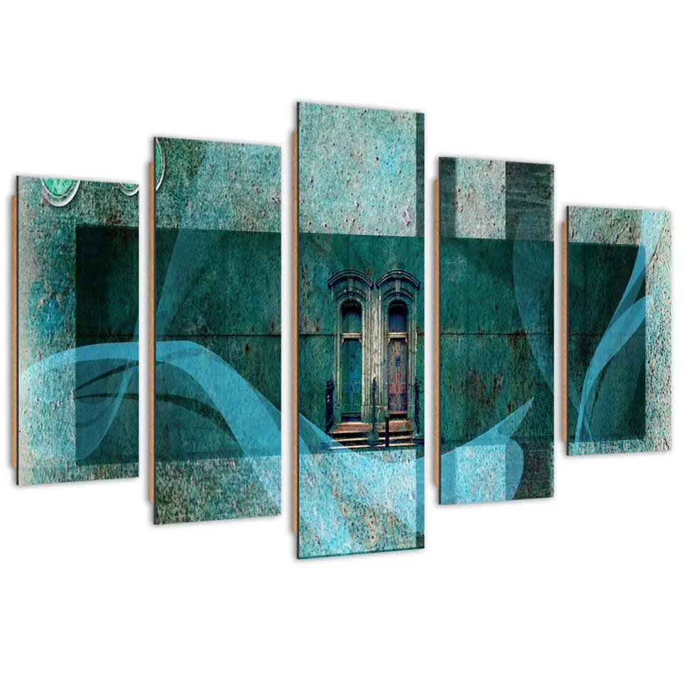 ⁨Five-part image Deco Panel, Mysterious Window (Size 150x100)⁩ at Wasserman.eu