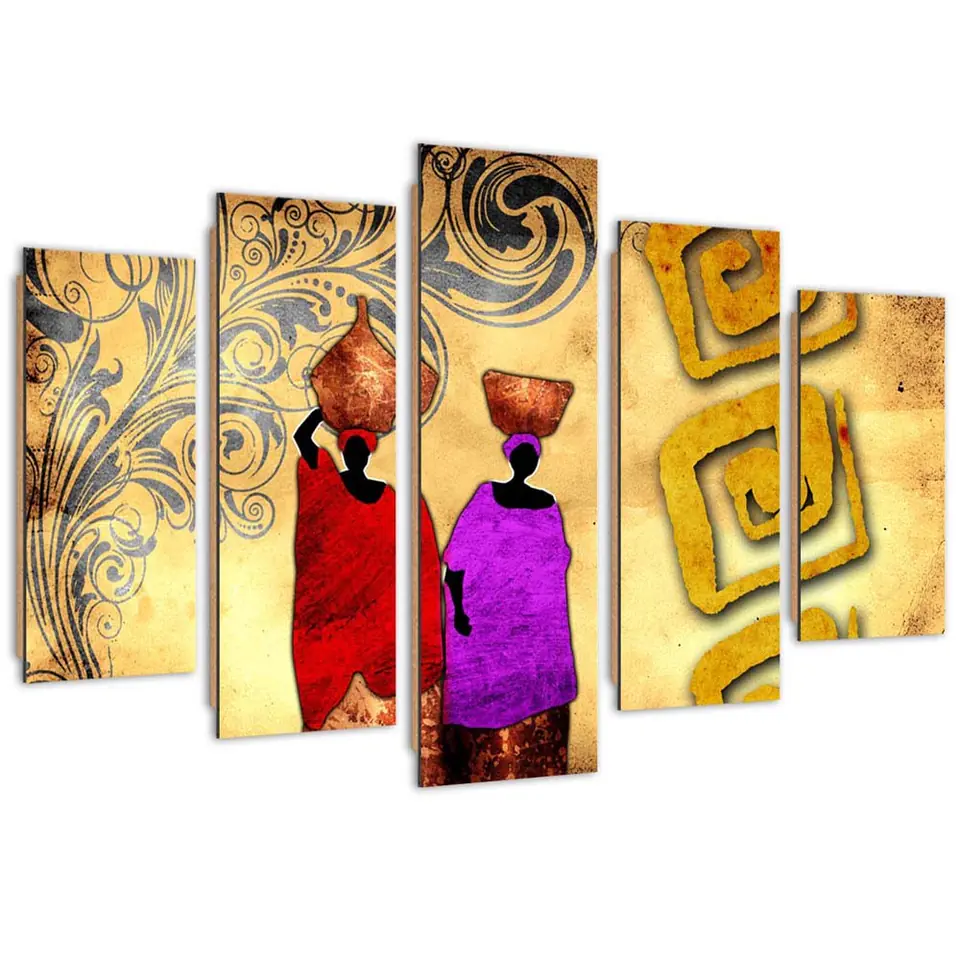 ⁨Obraz pięcioczęściowy Deco Panel, Afrykańskie kobiety z dzbanami (Rozmiar 100x70)⁩ w sklepie Wasserman.eu