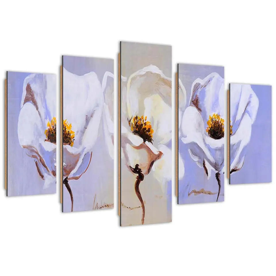 ⁨Obraz pięcioczęściowy Deco Panel, Trzy kwiaty (Rozmiar 100x70)⁩ w sklepie Wasserman.eu