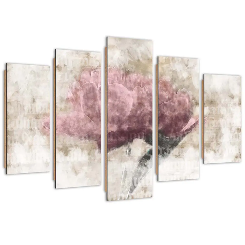 ⁨Obraz pięcioczęściowy Deco Panel, Pastelowy kwiat (Rozmiar 100x70)⁩ w sklepie Wasserman.eu