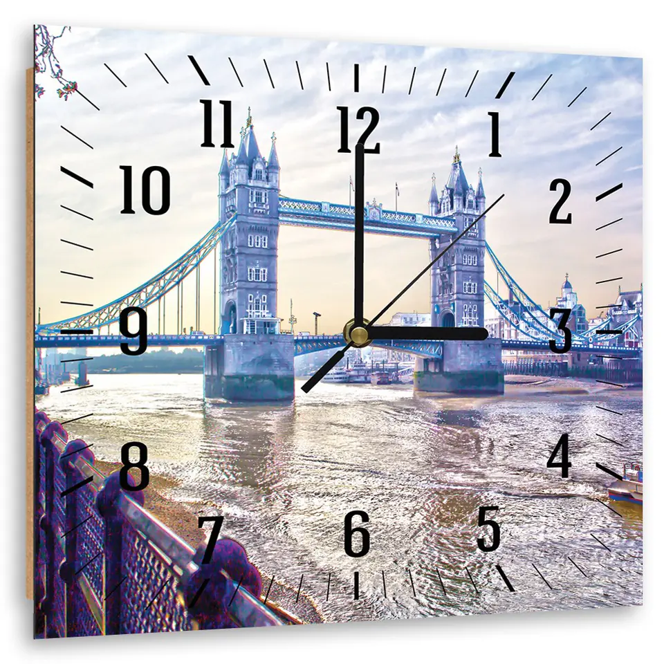 ⁨Obraz z zegarem, London Bridge (Rozmiar 60x60)⁩ w sklepie Wasserman.eu