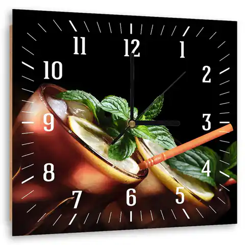 ⁨Obraz z zegarem, Cuba libre koktajl (Rozmiar 60x60)⁩ w sklepie Wasserman.eu