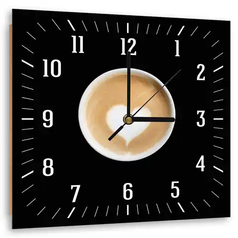 ⁨Picture with clock, Coffee with heart (Size 40x40)⁩ at Wasserman.eu