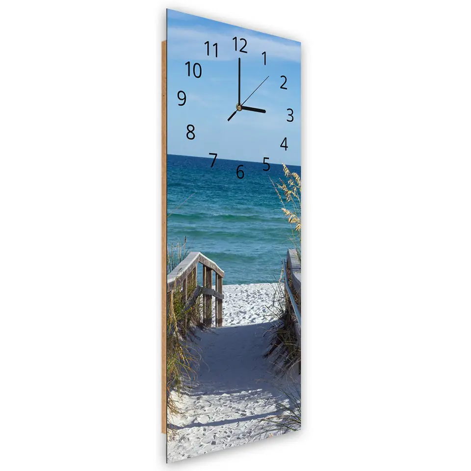 ⁨Picture with clock, Road to the beach (Size 25x65)⁩ at Wasserman.eu