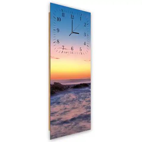 ⁨Obraz z zegarem, Skały o zachodzie słońca (Rozmiar 30x90)⁩ w sklepie Wasserman.eu