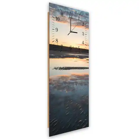 ⁨Picture with clock, Flooded beach (Size 25x65)⁩ at Wasserman.eu