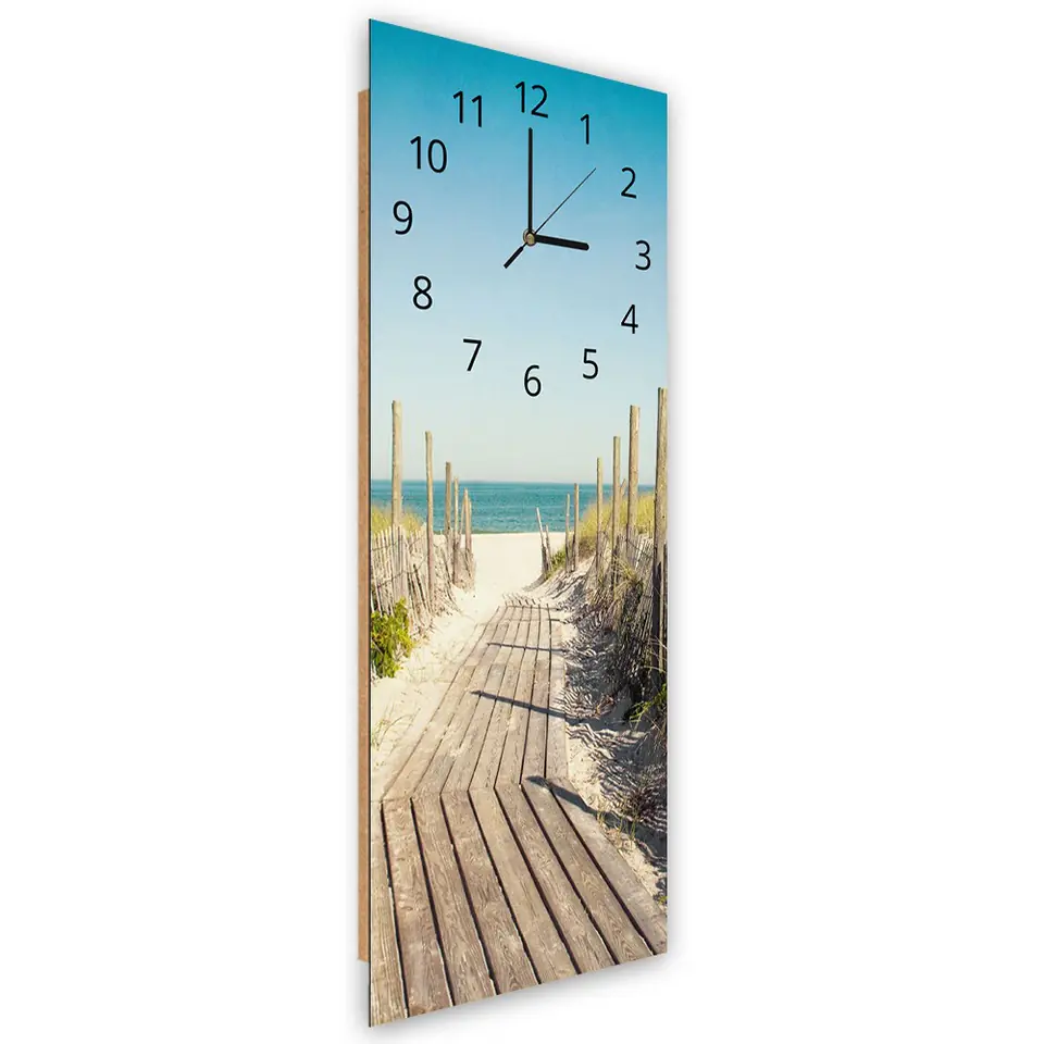 ⁨Obraz z zegarem, Ścieżka na plażę (Rozmiar 25x65)⁩ w sklepie Wasserman.eu