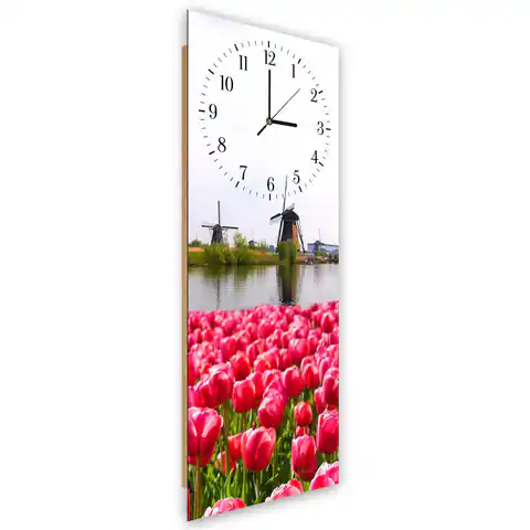 ⁨Obraz z zegarem, Holenderski krajobraz (Rozmiar 25x65)⁩ w sklepie Wasserman.eu