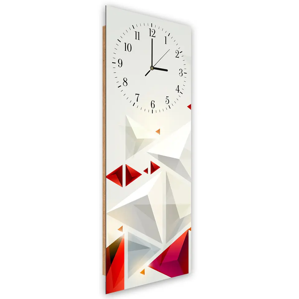⁨Obraz z zegarem, Abstrakcja trójkąty (Rozmiar 25x65)⁩ w sklepie Wasserman.eu