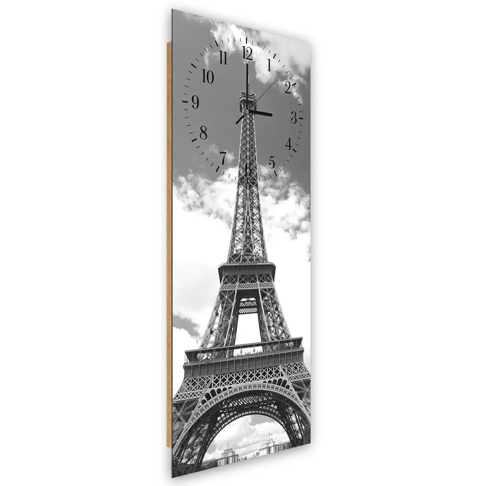 ⁨Picture with clock, View of the Eiffel Tower (Size 25x65)⁩ at Wasserman.eu