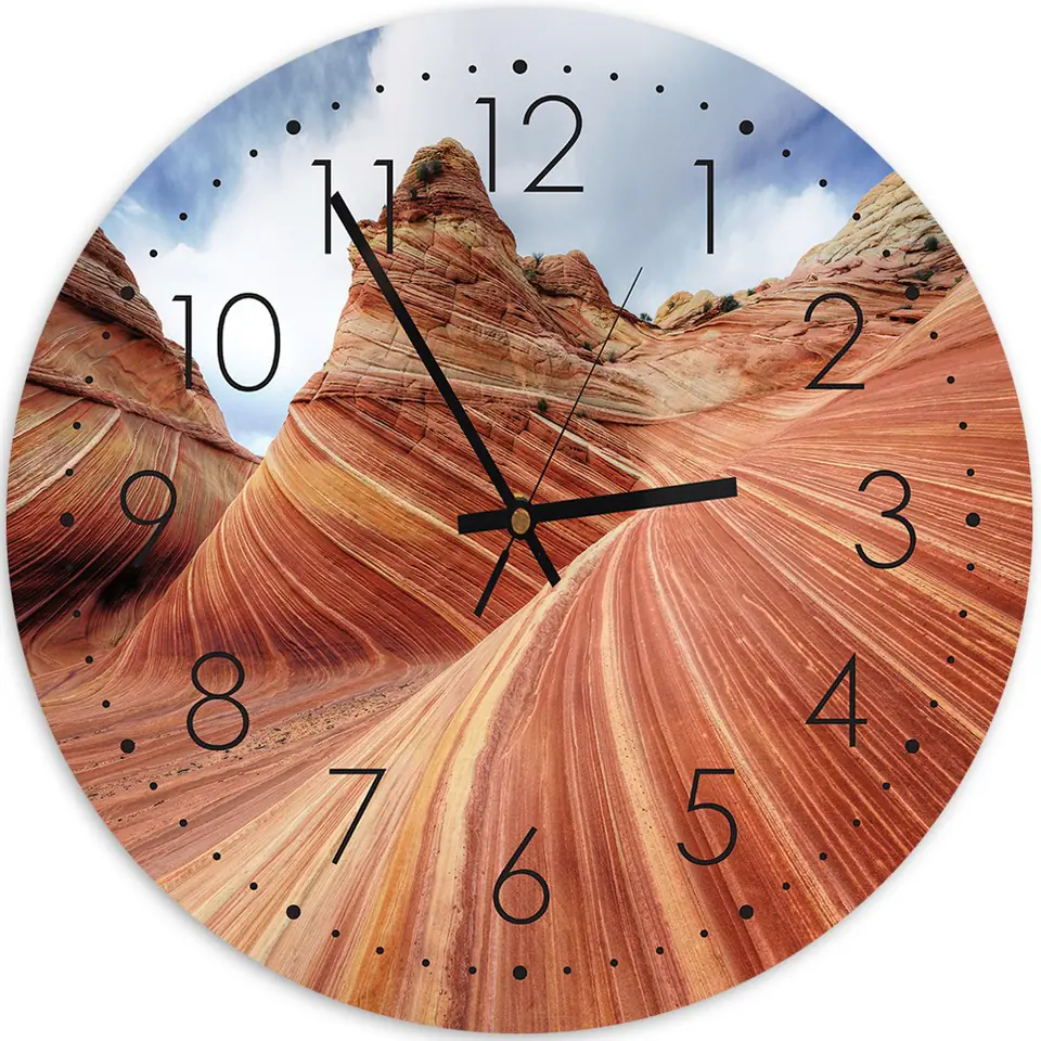 ⁨Picture with clock, Colorful rocks (Size 60x60)⁩ at Wasserman.eu