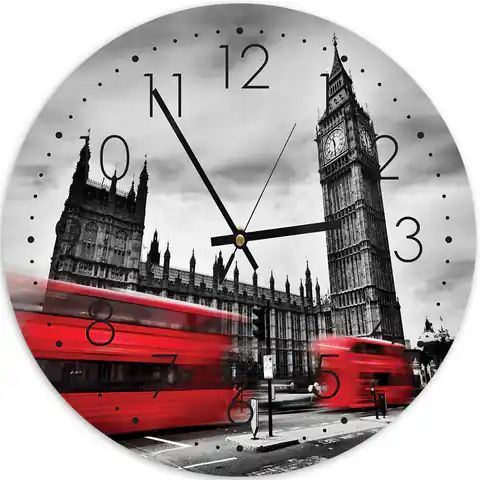 ⁨Picture with clock, In the heart of London (Size 40x40)⁩ at Wasserman.eu