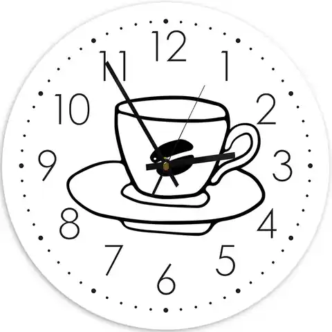 ⁨Picture with clock, Coffee (Size 80x80)⁩ at Wasserman.eu
