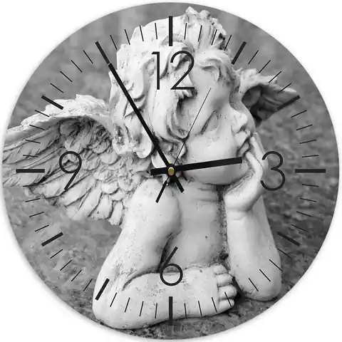 ⁨Obraz z zegarem, Aniołek (Rozmiar 60x60)⁩ w sklepie Wasserman.eu