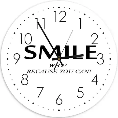 ⁨Obraz z zegarem, Uśmiech na okrągło (Rozmiar 60x60)⁩ w sklepie Wasserman.eu