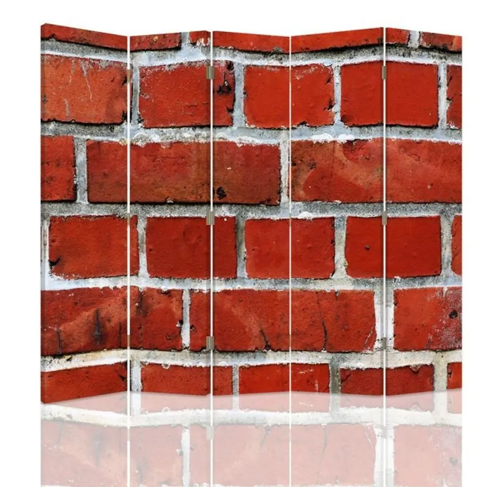 ⁨Parawan dwustronny, Mur z czerwonej cegły (Rozmiar 180x170)⁩ w sklepie Wasserman.eu