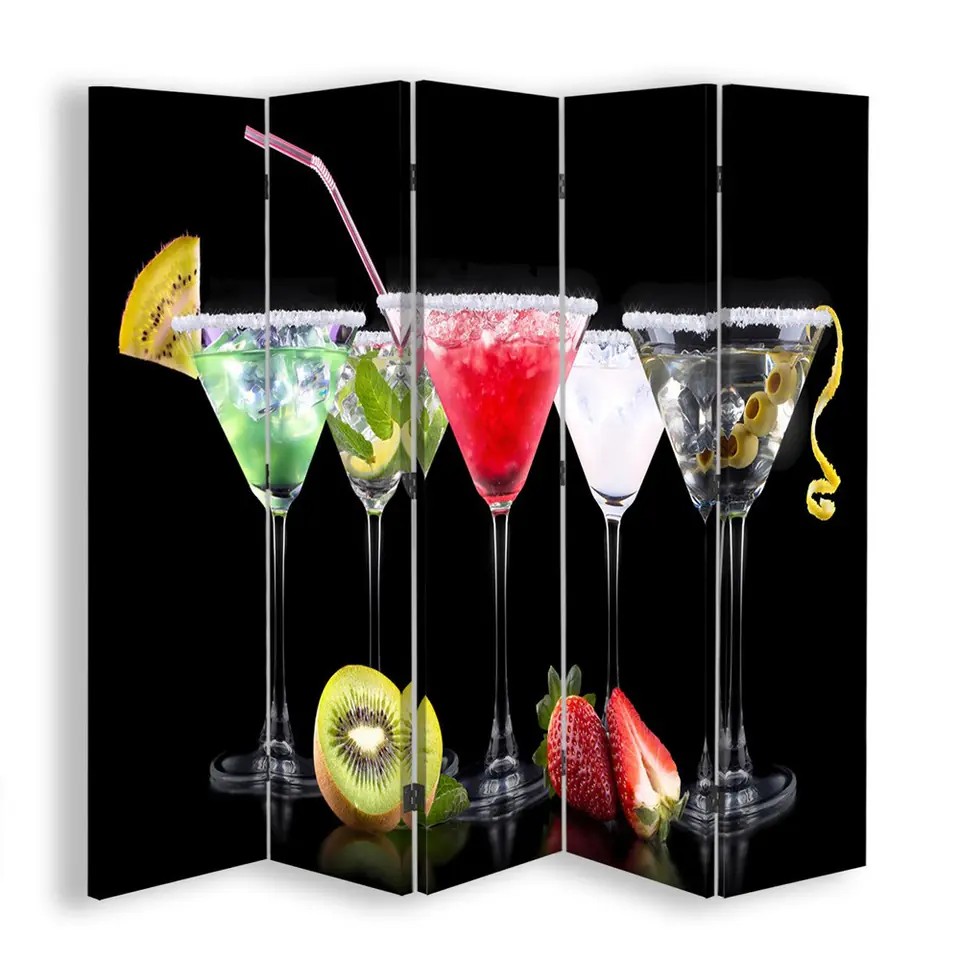 ⁨Parawan dwustronny, Drinki i owoce (Rozmiar 180x170)⁩ w sklepie Wasserman.eu