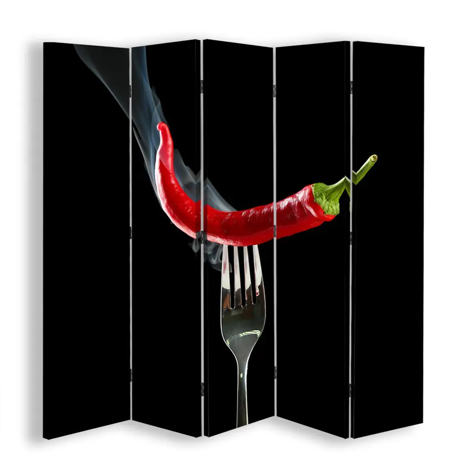 ⁨Parawan dwustronny, Papryczka chili na widelcu (Rozmiar 180x170)⁩ w sklepie Wasserman.eu