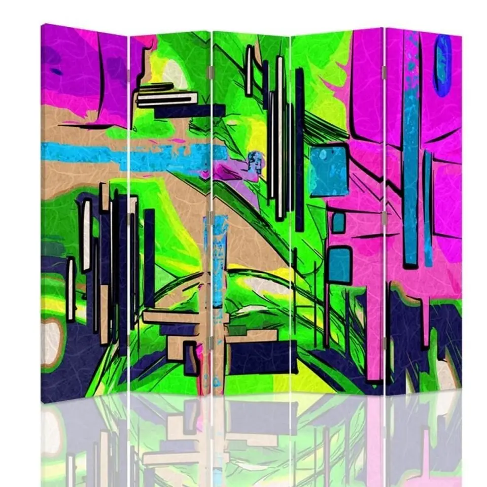 ⁨Parawan dwustronny, Pejzaż abstrakcyjny (Rozmiar 180x170)⁩ w sklepie Wasserman.eu
