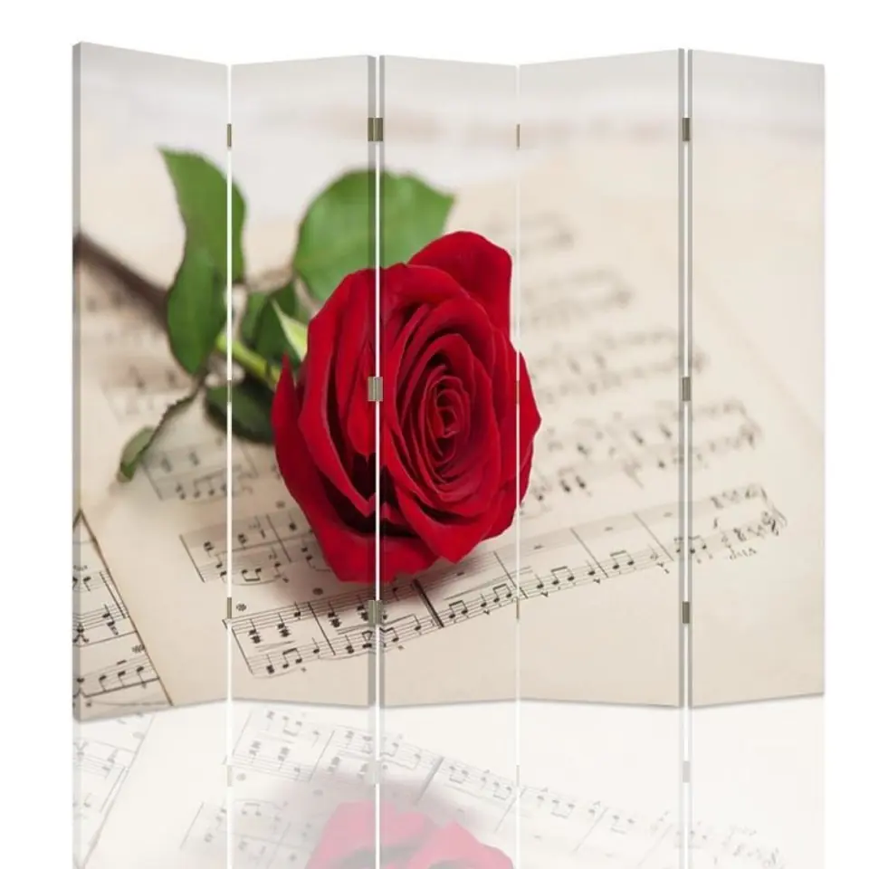 ⁨Double-sided screen, Rose on notes (Size 180x170)⁩ at Wasserman.eu