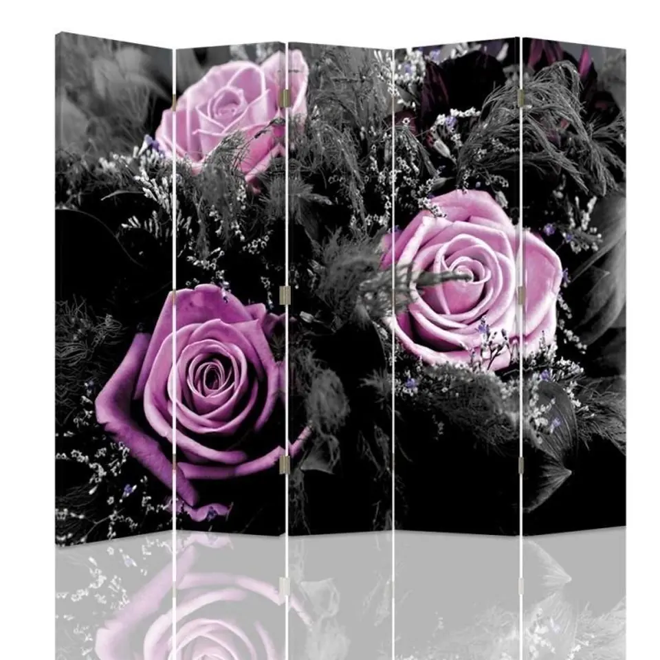 ⁨Double-sided screen, Decorative roses (Size 180x170)⁩ at Wasserman.eu