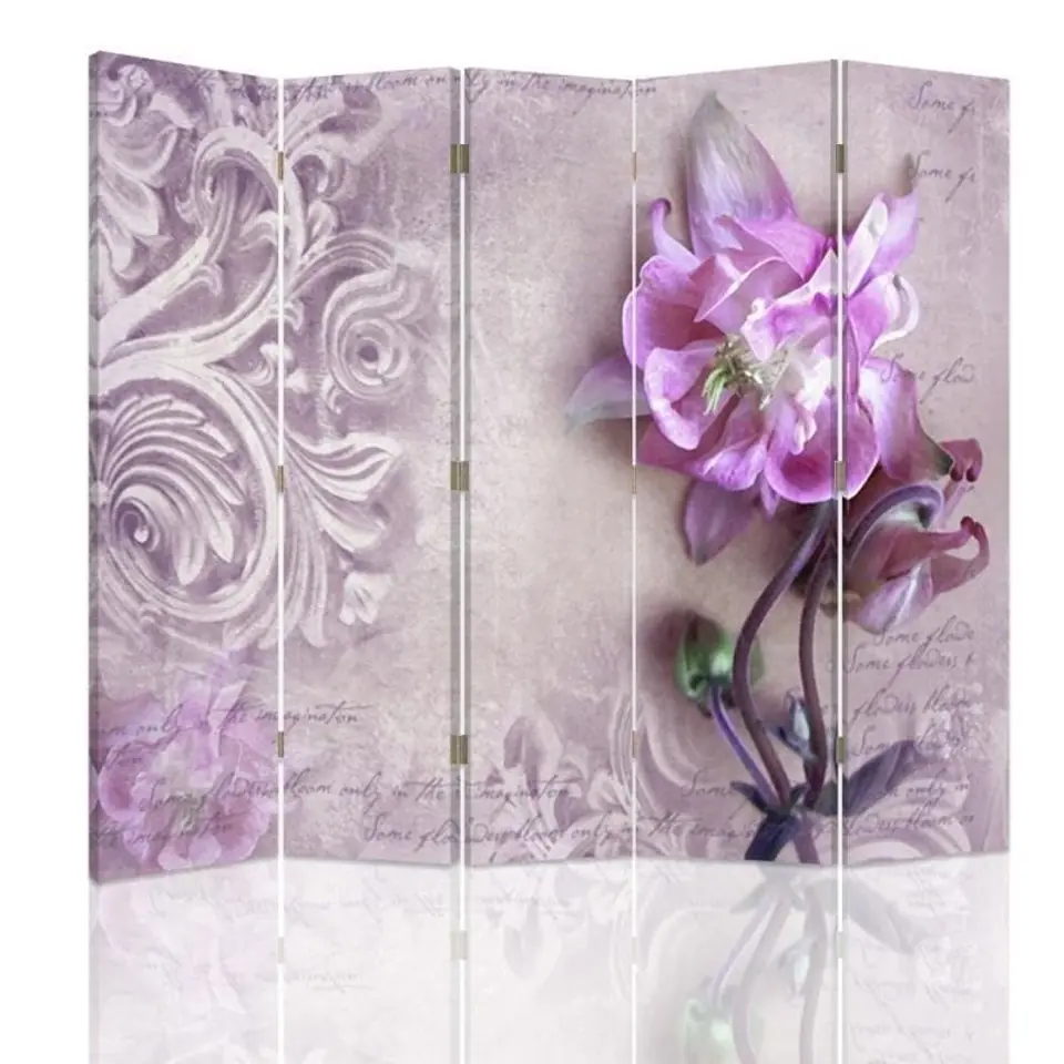 ⁨Parawan dwustronny, Dekoracja z orchideą (Rozmiar 180x170)⁩ w sklepie Wasserman.eu