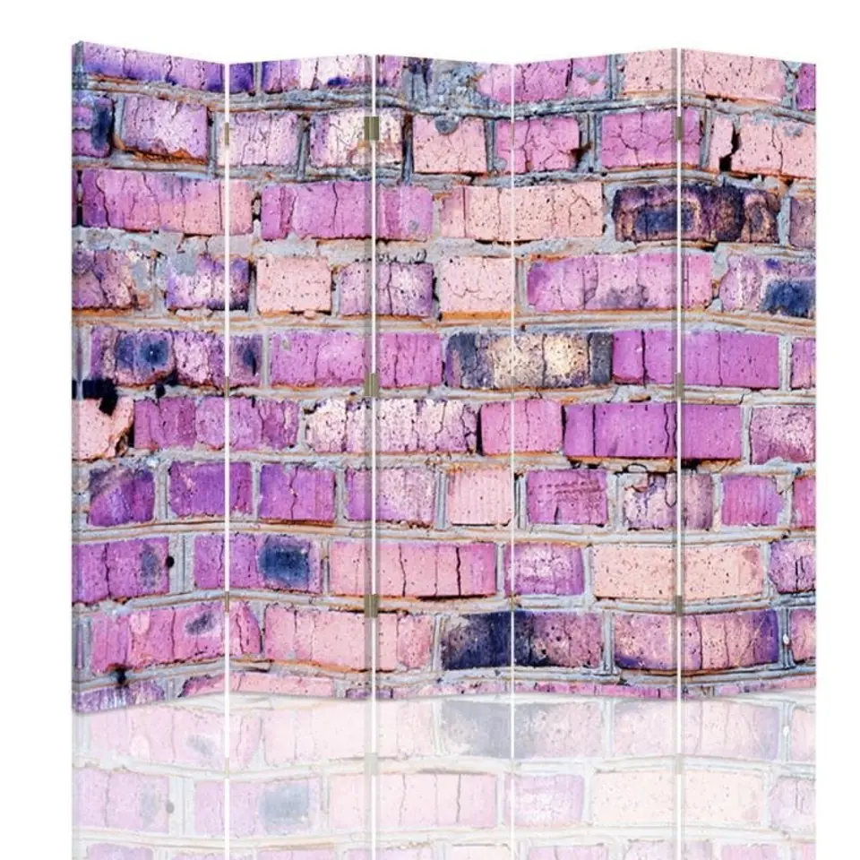 ⁨Parawan dwustronny, Ściana z cegieł w różu (Rozmiar 180x170)⁩ w sklepie Wasserman.eu