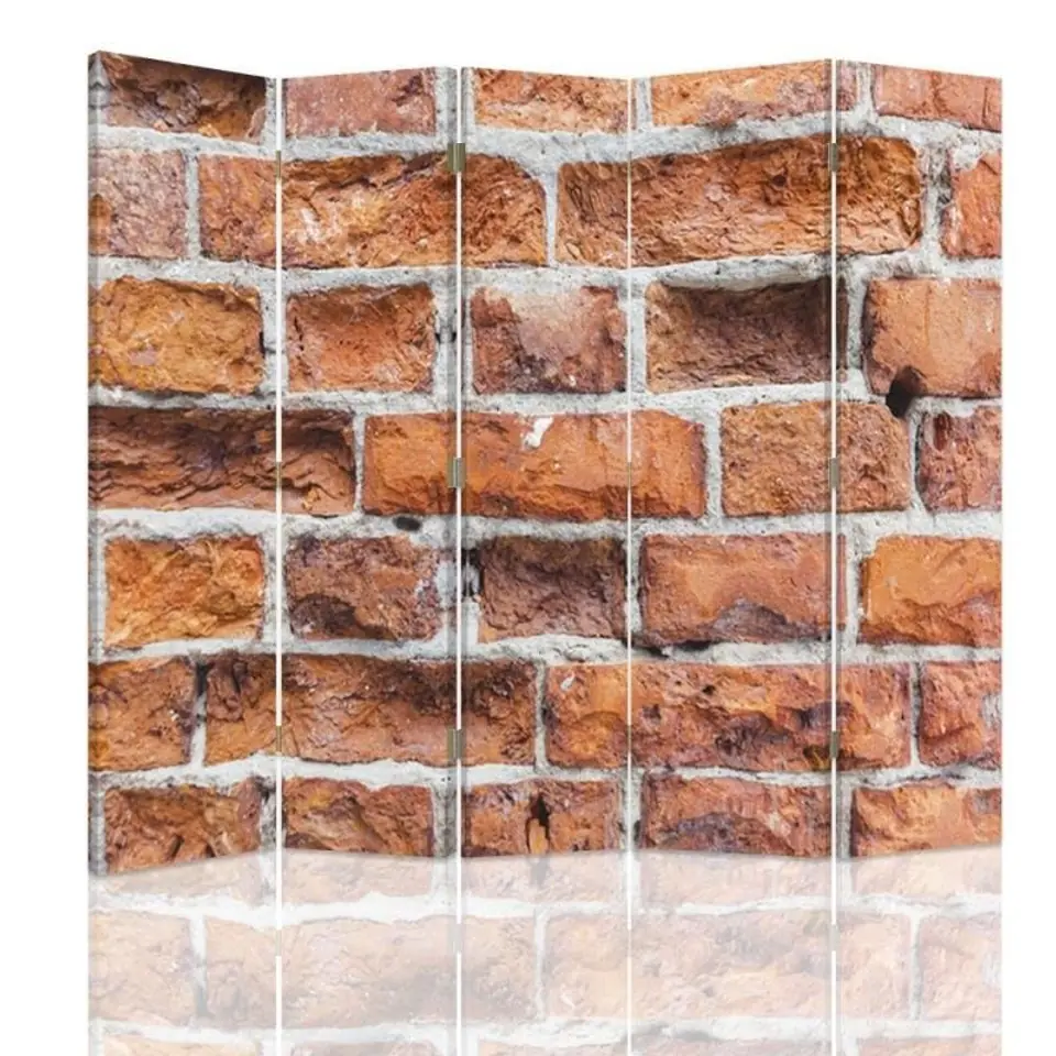 ⁨Parawan dwustronny, Ściana z cegieł (Rozmiar 180x170)⁩ w sklepie Wasserman.eu