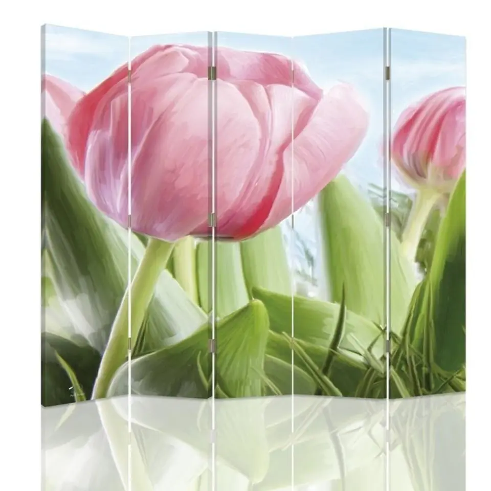 ⁨Double-sided screen, Handsome pink tulip (Size 180x170)⁩ at Wasserman.eu