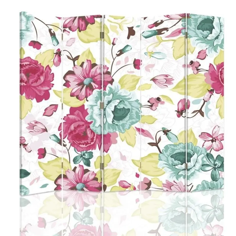 ⁨Double-sided screen, Vintage flowers (Size 180x170)⁩ at Wasserman.eu