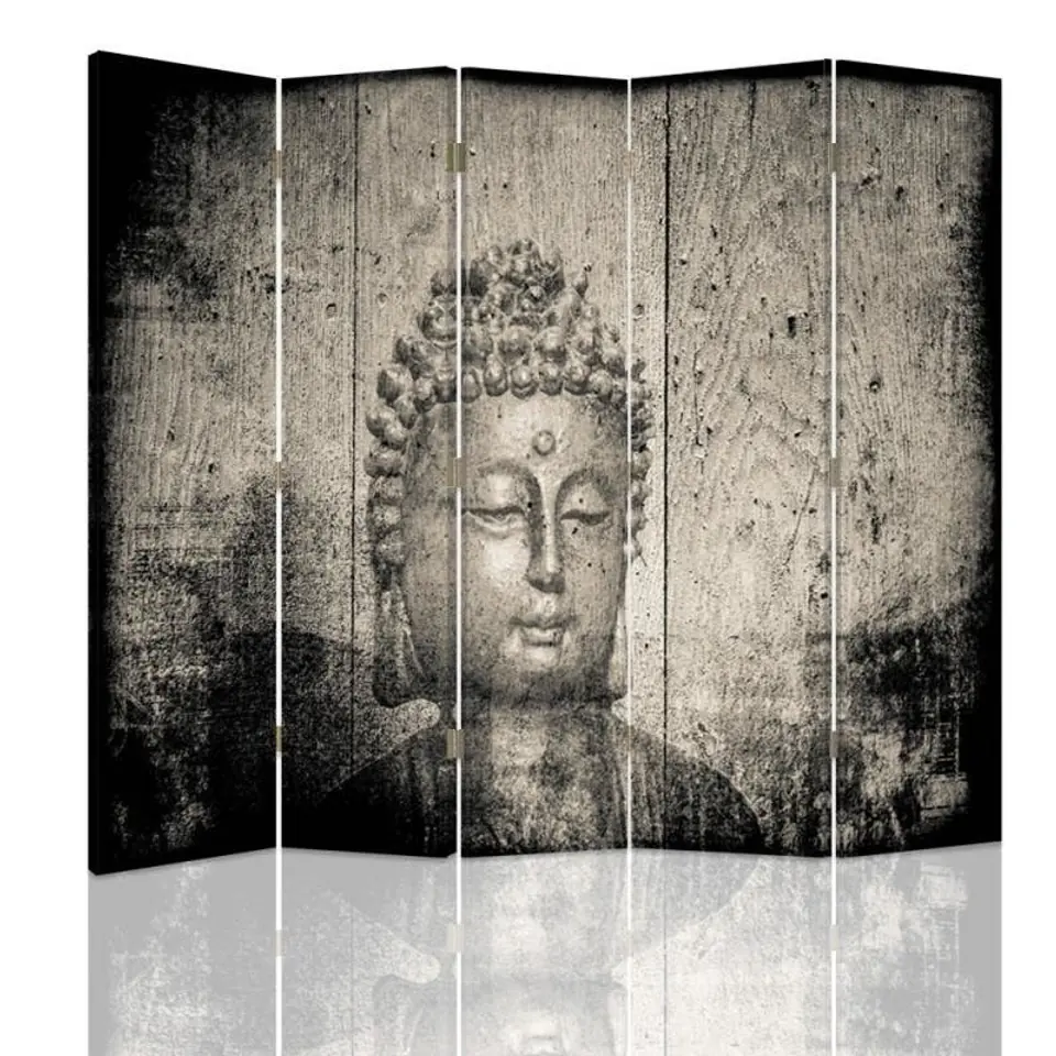 ⁨Double-sided screen, Buddha image in grey (Size 180x170)⁩ at Wasserman.eu