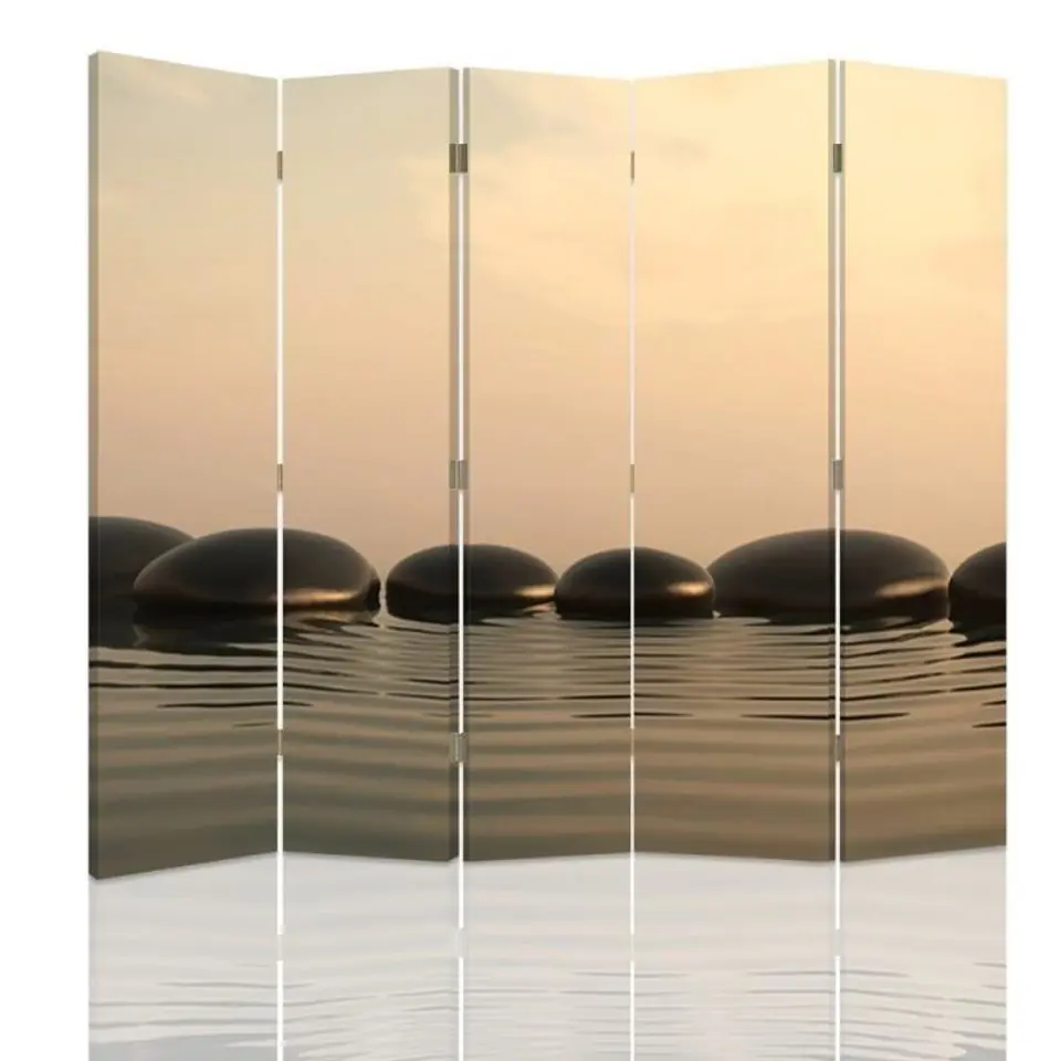 ⁨Double-sided screen, Grey composition of Zen stones (Size 180x170)⁩ at Wasserman.eu