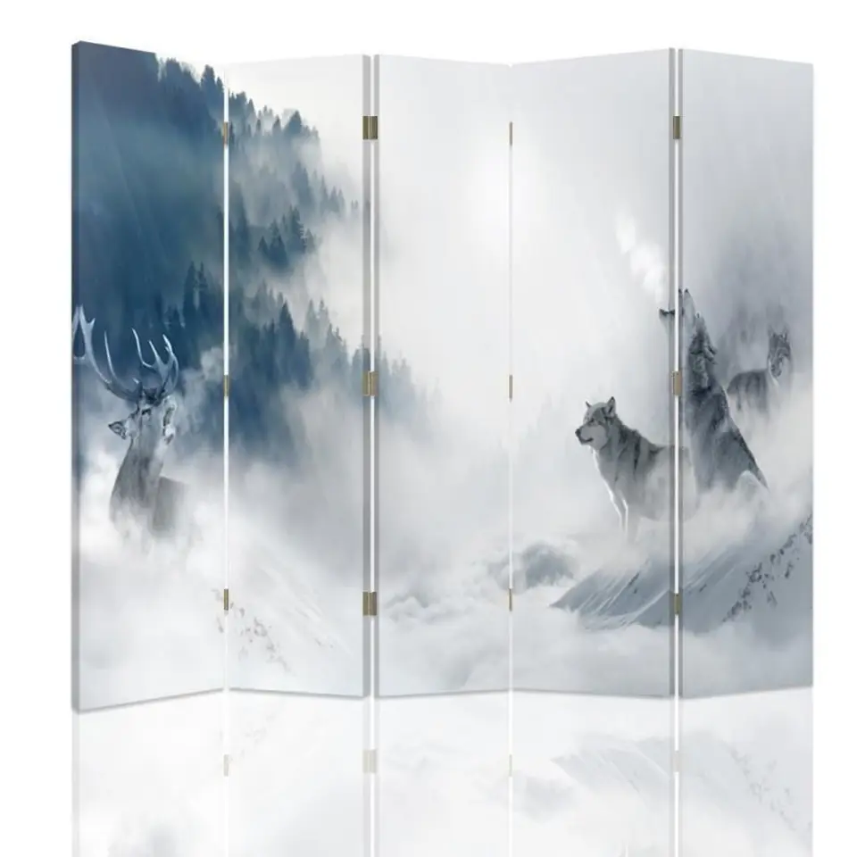 ⁨Double-sided screen, Animals in winter (Size 180x170)⁩ at Wasserman.eu