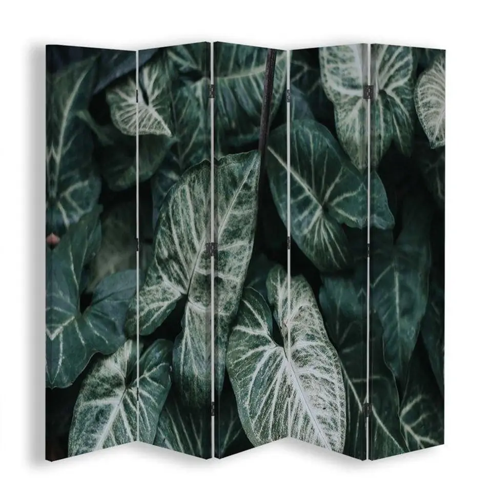 ⁨Parawan dwustronny, Zielone liście w skali makro (Rozmiar 180x170)⁩ w sklepie Wasserman.eu