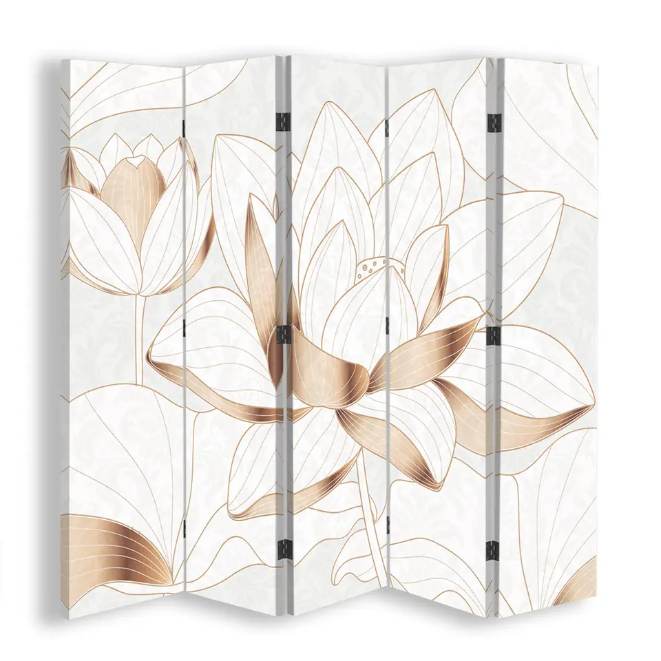 ⁨Double-sided screen, Lotus flower in beige (Size 180x170)⁩ at Wasserman.eu