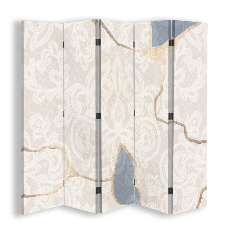 ⁨Double-sided screen, Delicate pattern in beige (Size 180x170)⁩ at Wasserman.eu