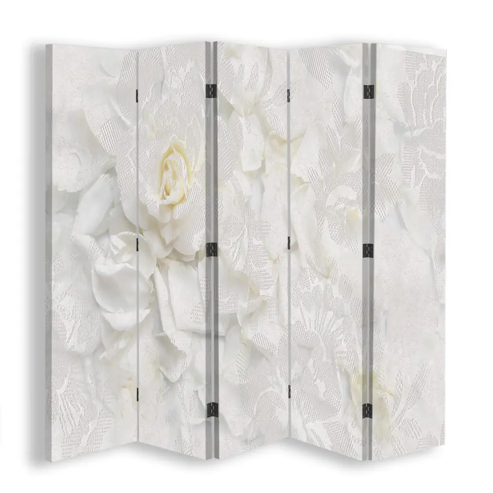 ⁨Double-sided screen, White flowers (Size 180x170)⁩ at Wasserman.eu