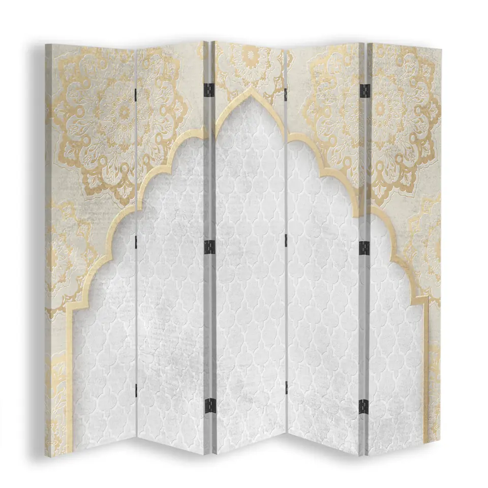 ⁨Double-sided screen, Oriental pattern in gold (Size 180x170)⁩ at Wasserman.eu