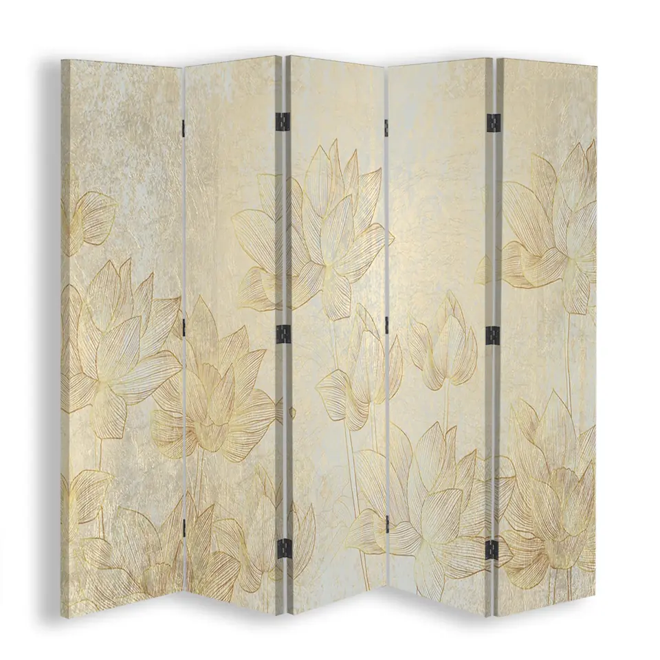 ⁨Double-sided screen, Golden flowers (Size 180x170)⁩ at Wasserman.eu