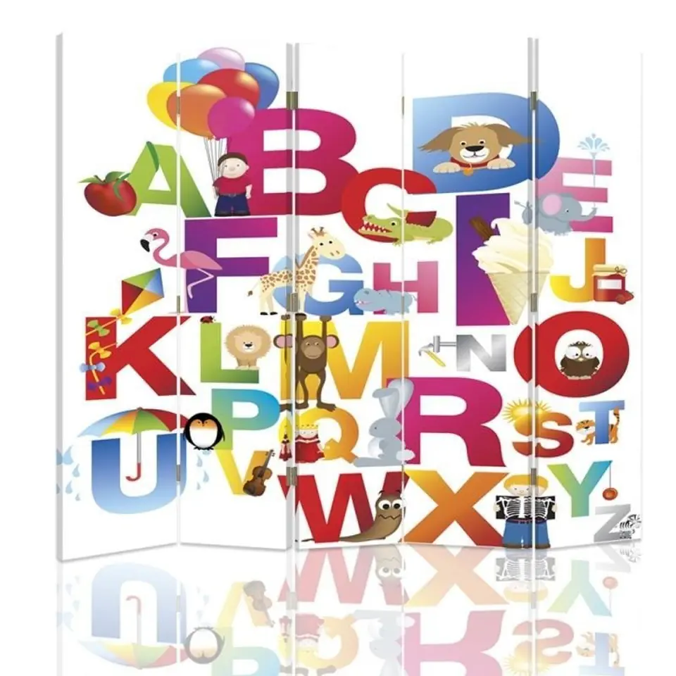 ⁨Double-sided screen, Coloured alphabet (Size 180x170)⁩ at Wasserman.eu