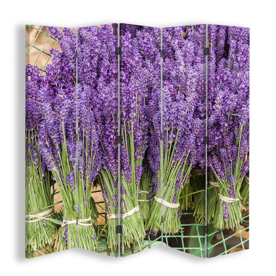 ⁨Double-sided screen, Lavender bouquets (Size 180x170)⁩ at Wasserman.eu