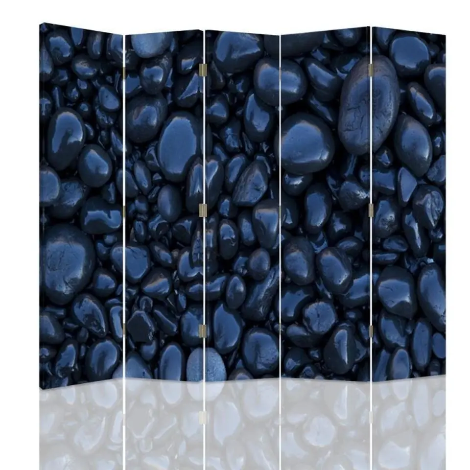 ⁨Double-sided screen, Black stones (Size 180x170)⁩ at Wasserman.eu