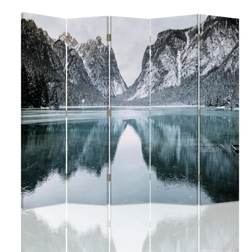 ⁨Double-sided screen, Mountain lake surface (Size 180x170)⁩ at Wasserman.eu