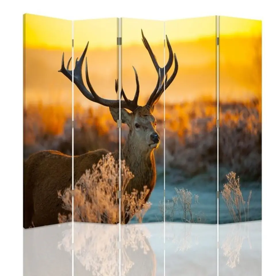 ⁨Double-sided screen, Deer in winter (Size 180x170)⁩ at Wasserman.eu