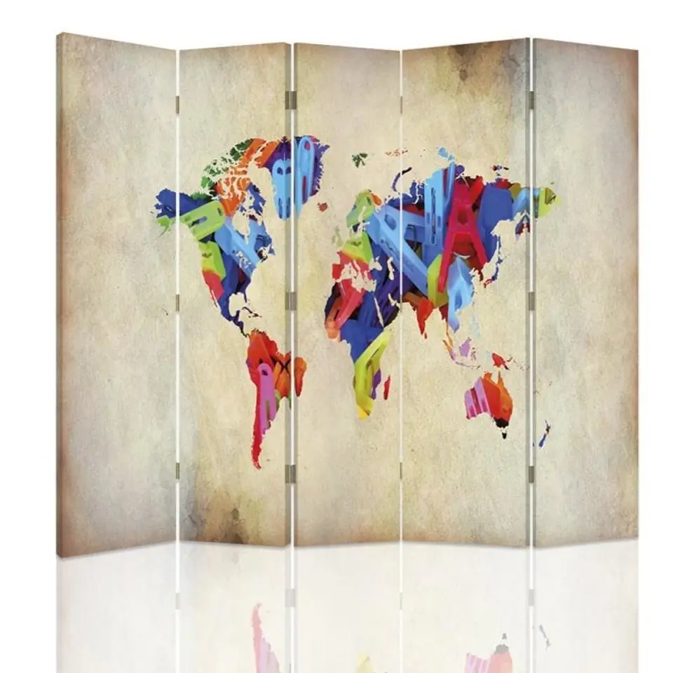 ⁨Double-sided screen, Color world map (Size 180x170)⁩ at Wasserman.eu