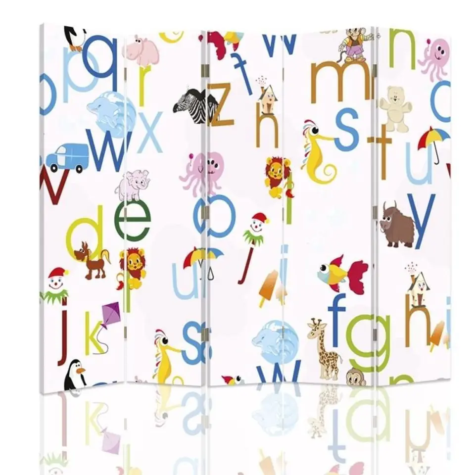 ⁨Parawan dwustronny, Literki (Rozmiar 180x170)⁩ w sklepie Wasserman.eu